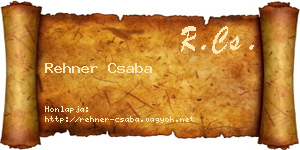 Rehner Csaba névjegykártya